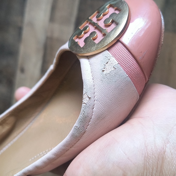 Tory Burch Minnie Cap Toe Ballet Flat Pink Sz 7.5 Women - Picture 3 of 17